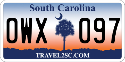 SC license plate OWX097