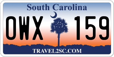 SC license plate OWX159