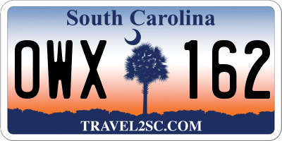 SC license plate OWX162