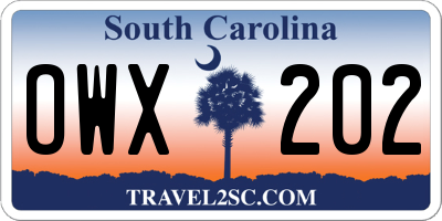 SC license plate OWX202