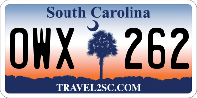 SC license plate OWX262
