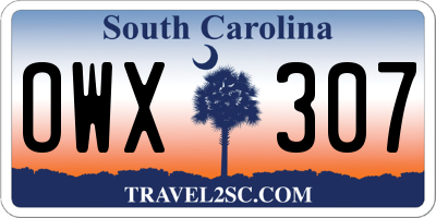 SC license plate OWX307