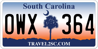 SC license plate OWX364