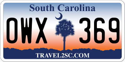 SC license plate OWX369