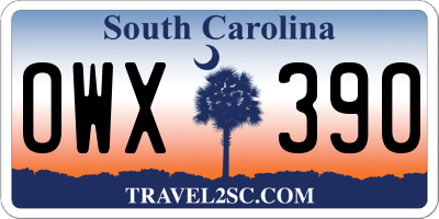 SC license plate OWX390