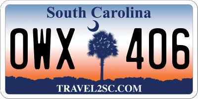 SC license plate OWX406
