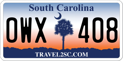SC license plate OWX408