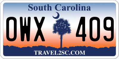 SC license plate OWX409