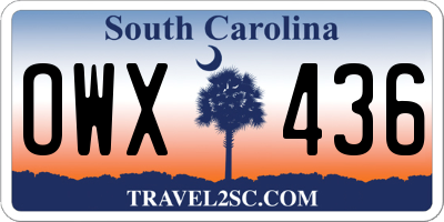 SC license plate OWX436