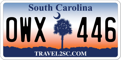 SC license plate OWX446