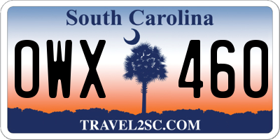 SC license plate OWX460