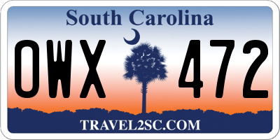 SC license plate OWX472
