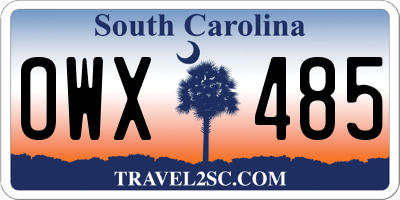 SC license plate OWX485