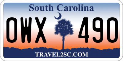 SC license plate OWX490