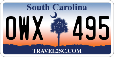 SC license plate OWX495