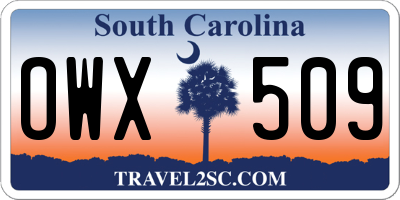 SC license plate OWX509