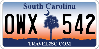 SC license plate OWX542
