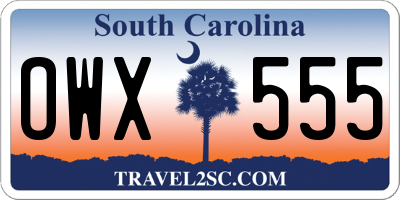 SC license plate OWX555