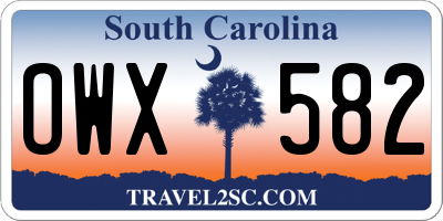 SC license plate OWX582