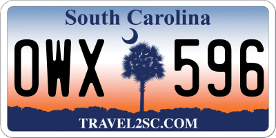 SC license plate OWX596