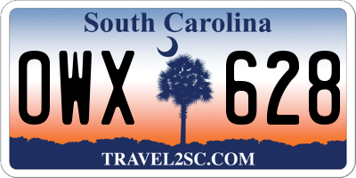 SC license plate OWX628