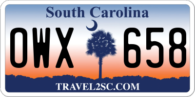 SC license plate OWX658