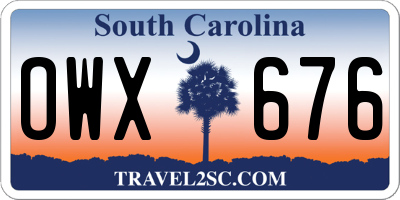 SC license plate OWX676