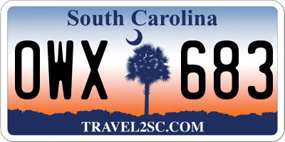 SC license plate OWX683