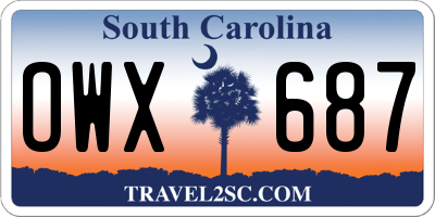 SC license plate OWX687