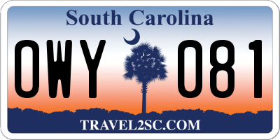 SC license plate OWY081