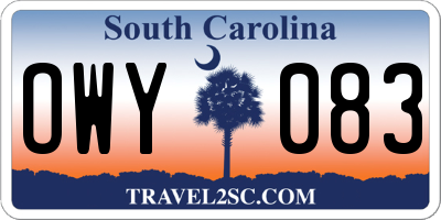 SC license plate OWY083