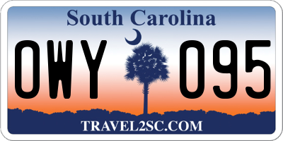 SC license plate OWY095