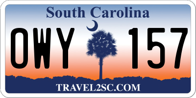 SC license plate OWY157