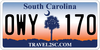 SC license plate OWY170