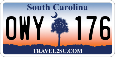 SC license plate OWY176