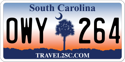SC license plate OWY264