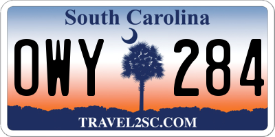 SC license plate OWY284