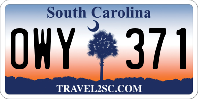 SC license plate OWY371