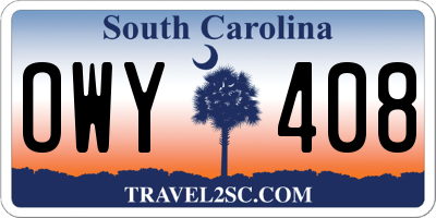 SC license plate OWY408