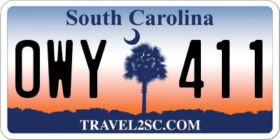 SC license plate OWY411