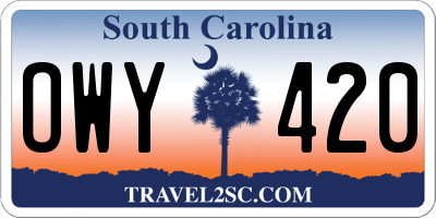SC license plate OWY420