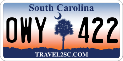 SC license plate OWY422