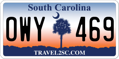 SC license plate OWY469