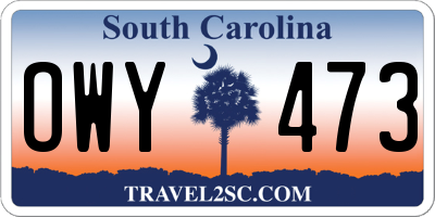 SC license plate OWY473