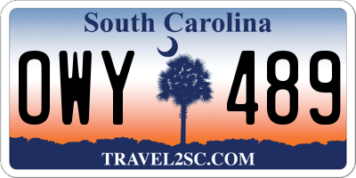SC license plate OWY489