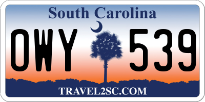 SC license plate OWY539