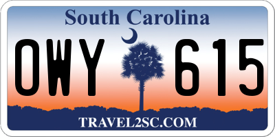 SC license plate OWY615