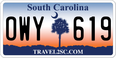 SC license plate OWY619