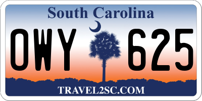 SC license plate OWY625