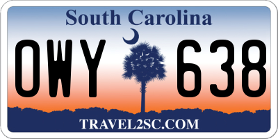 SC license plate OWY638